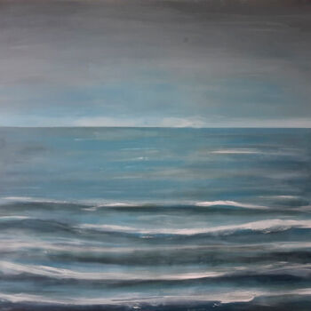 Painting titled "Afternoon sea" by Ana Del Castillo Ibarrola, Original Artwork, Pigments