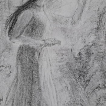 Pintura titulada "La jolie vitnamienne" por Ana Maria Rodriguez (AnaRz), Obra de arte original, Carbón