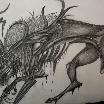 Drawing titled "Wendigo" by Anaïs Lr, Original Artwork, Pencil