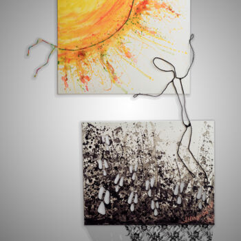 Peinture intitulée "Allergic 2'D Sun, 3…" par Anastasia Anait, Œuvre d'art originale, Acrylique