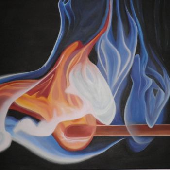 Painting titled "match light" by Ana Lacerda, Original Artwork, Other