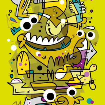 Grafika cyfrowa / sztuka generowana cyfrowo zatytułowany „Crazy Carnival #7 -…” autorstwa Koen Haarbosch, Oryginalna praca,…