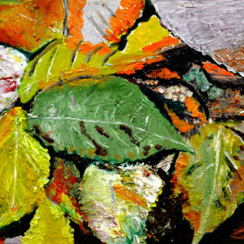 Картина под названием "LEAVES LEAVES AND L…" - Anandswaroop Manchiraju, Подлинное произведение искусства, Акрил