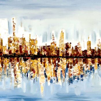 Painting titled "CITYSCAPE-1" by Anandswaroop Manchiraju, Original Artwork, Oil