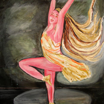 「U.S.BALLET DANCE-10」というタイトルの絵画 Anandswaroop Manchirajuによって, オリジナルのアートワーク, オイル