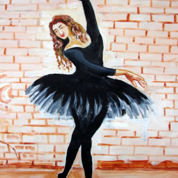 Pintura intitulada "U.S BALLET DANCE-13" por Anandswaroop Manchiraju, Obras de arte originais, Óleo