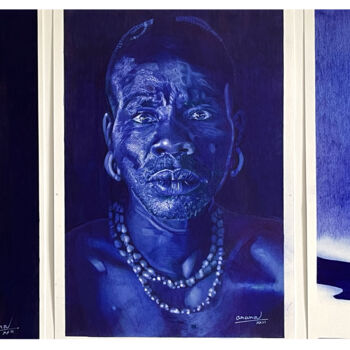 图画 标题为“Art Africain Tripty…” 由Ananou, 原创艺术品, 圆珠笔
