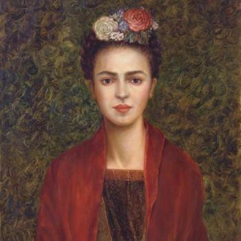 Pintura titulada "My vision of Frida" por Ana Pardo - The Lady Of Painting, Obra de arte original, Oleo