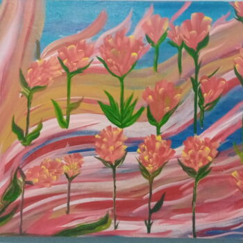 Malerei mit dem Titel "Flores e cores" von Anarosa, Original-Kunstwerk, Acryl