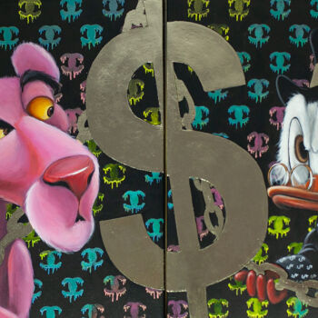 Peinture intitulée "Thirst for a Dollar" par Anastasia But, Œuvre d'art originale, Acrylique Monté sur Châssis en bois