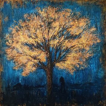 「The tree of Life」というタイトルの絵画 Anastasia Kirsによって, オリジナルのアートワーク, アクリル ウッドストレッチャーフレームにマウント
