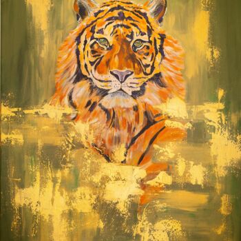 Pittura intitolato "Тигр" da Anastasia Kuznecova, Opera d'arte originale, Acrilico