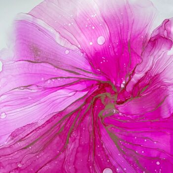 Pintura titulada "Magenta Flower" por Anastasia Matas, Obra de arte original, Tinta