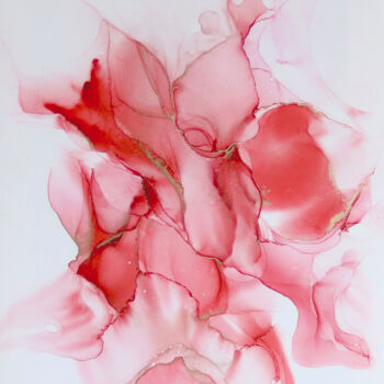 "Red flower Azalea a…" başlıklı Tablo Anastasia Ozlu tarafından, Orijinal sanat, Mürekkep