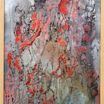 Ζωγραφική με τίτλο ""Dissolution of rea…" από Анастасия Раковчена, Αυθεντικά έργα τέχνης, Ακρυλικό Τοποθετήθηκε στο Ξύλινο π…