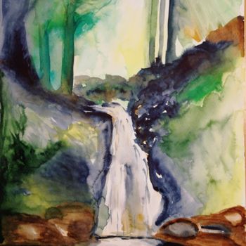 "Waterfall" başlıklı Tablo Anastasia_art tarafından, Orijinal sanat, Suluboya