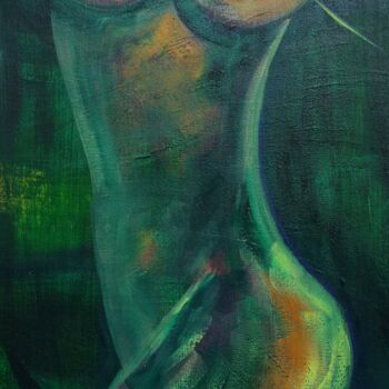 Emerald Metamorphosis. Erotic Green Modern Fine Art