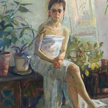 Pintura titulada "Zhenya's portrait" por Anastasiia Goreva, Obra de arte original, Oleo