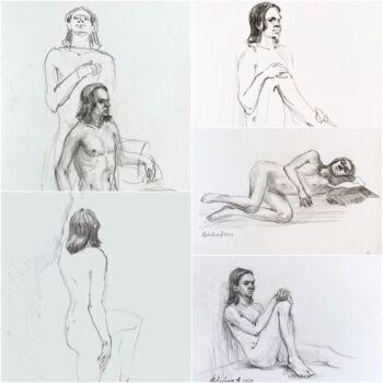 「Set of five sketche…」というタイトルの描画 Anastasiia Potelovaによって, オリジナルのアートワーク, 鉛筆