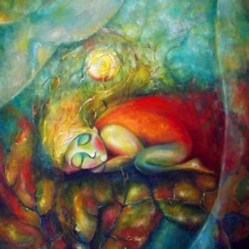 Картина под названием "Мой ласковый сад" - Anastasiya Balysh, Подлинное произведение искусства, Масло