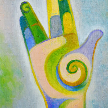 Картина под названием "Третья рука" - Anastasiya Balysh, Подлинное произведение искусства, Масло