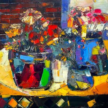 Painting titled "Still life With Pots" by Anastasiya Kimachenko, Original Artwork, Oil