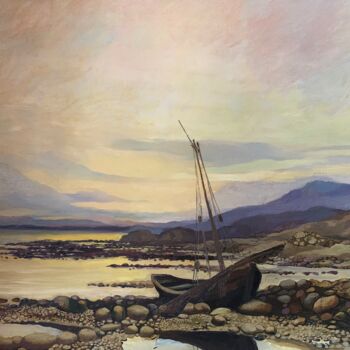 Painting titled "Evening in Crimea" by Anatolii Tokarev, Original Artwork, Oil