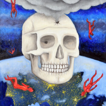 Pintura titulada "killing the demons…" por Ana Valentim, Obra de arte original, Oleo