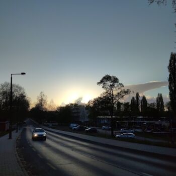 Φωτογραφία με τίτλο "Sunset by the road" από András Lamp, Αυθεντικά έργα τέχνης, Ψηφιακή φωτογραφία