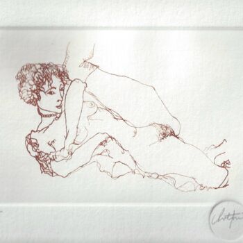 Printmaking titled "Etude sur un nu cou…" by André Colpin, Original Artwork, Etching