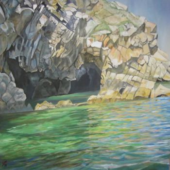 Pintura titulada "grotte marine de Mo…" por André Le Nen, Obra de arte original, Oleo