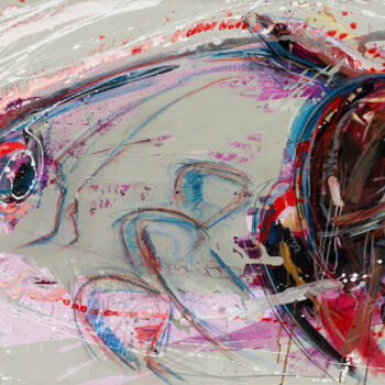Картина под названием "over swing gris" - Andre Marc Serrano, Подлинное произведение искусства, Акрил Установлен на Деревянн…