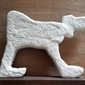 Sculpture titled "Caniche" by André Roeser, Original Artwork, Plaster