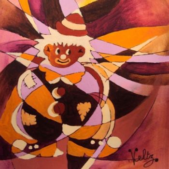 「le clown」というタイトルの絵画 Andre Veltzによって, オリジナルのアートワーク