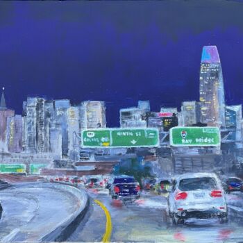 Malerei mit dem Titel "Back to San Francis…" von Andre Volchinski, Original-Kunstwerk, Acryl