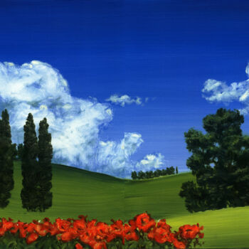 Schilderij getiteld "Italy Landscape Clo…" door Andrea Del Pesco, Origineel Kunstwerk, Olie