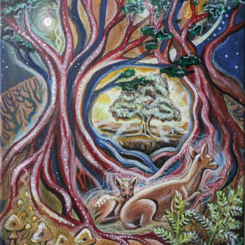 Картина под названием "Lichtblick" - Andrea Kux, Подлинное произведение искусства, Акрил Установлен на Деревянная рама для н…