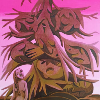 Malerei mit dem Titel "Morgenrot" von Andrea Riegler, Original-Kunstwerk, Acryl