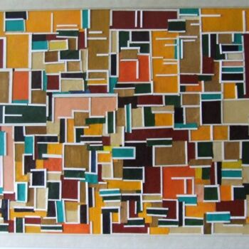 Pintura titulada "Construção Fragment…" por André Da Luz (luxbridge), Obra de arte original, Oleo