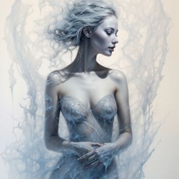 Digital Arts titled "Thawing Desires" by Andreea Dobos, Original Artwork, Digital Painting Mounted on Aluminium