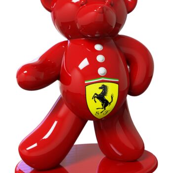 제목이 "Ours Pop Art Ferrari"인 조형물 Harouna Andre Guillabert Gacko로, 원작, 래커