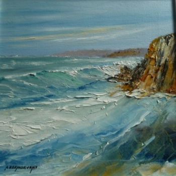 Painting titled "Kerniscop Quiberon" by André Kermorvant, Original Artwork, Oil