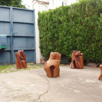Sculpture intitulée "sculptures-bois.jpg" par André Quétard, Œuvre d'art originale, Bois