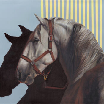 Peinture intitulée "Gray horse" par Andrey Maysky, Œuvre d'art originale, Huile