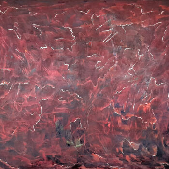 Painting titled "В этом месте они по…" by Andrei Sakhapov, Original Artwork, Oil Mounted on Wood Stretcher frame