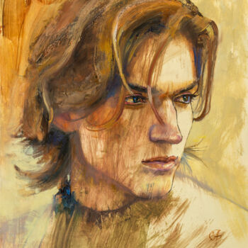 Картина под названием "портретный этюд" - Андрей Яковлев, Подлинное произведение искусства, Масло