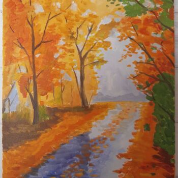 Painting titled "Fall" by Andrii Stadnyk, Original Artwork, Oil
