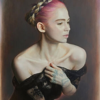 Painting titled "Grimes" by Andriy Markiv, Original Artwork, Oil