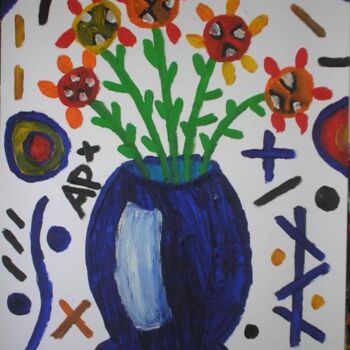 Painting titled "bouquet de fleurs" by Andy Pilgrimm, Original Artwork