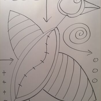 Drawing titled "oiseau28.jpg" by Andy Pilgrimm, Original Artwork, Marker